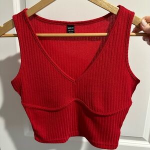 Red SHEIN crop top